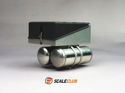 Scaleclub 1/14 JX F2000 tractor truck mud head upgrade metal battery box gas tank
