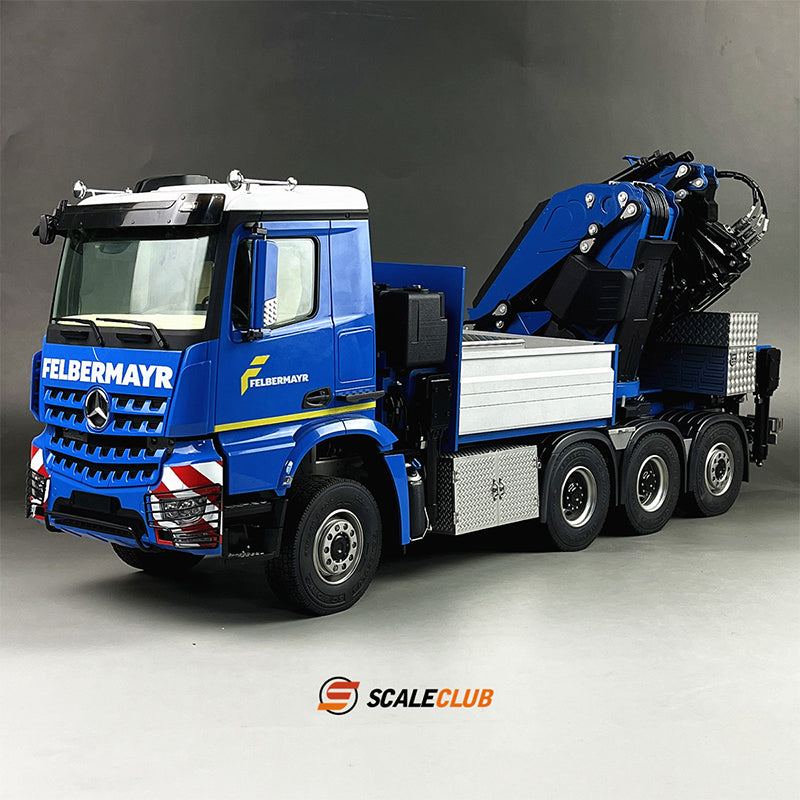 Scaleclub JX 1/14 Mercedes-Benz 3363 8x8 with rear steering F1650 crane and metal chassis