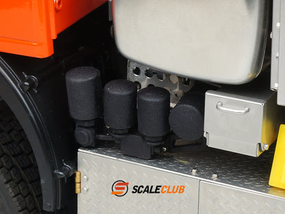 scaleclub 1/14 MAN F2000 8x8 all-metal heavy-duty trailer with metal door and equipment rack