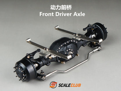 Scaleclub 1/14 tractor mud truck upgrade metal lock differential planetary steering front axle