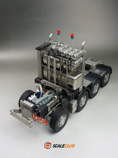 scaleclub 1/14 MAN F2000 8x6 chassis with short axle heavy trailer and chassis equipment rack