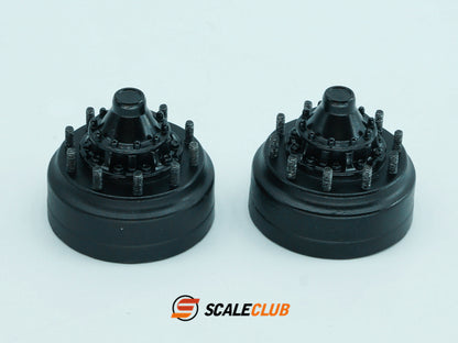 Scaleclub 1/14 Tamiya tractor truck dump truck simulation metal axle head cover rear wheel hub axle head assembly