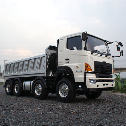 LESU 1/14 Hino Simulation Hydraulic Dump Truck Model Full Drive 8X8 Differential Lock Central Differential