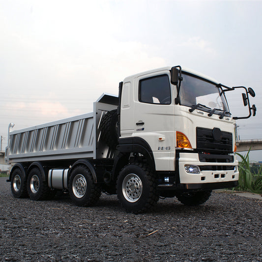 LESU 1/14 Hino Simulation Hydraulic Dump Truck Model Full Drive 8X8 Differential Lock Central Differential