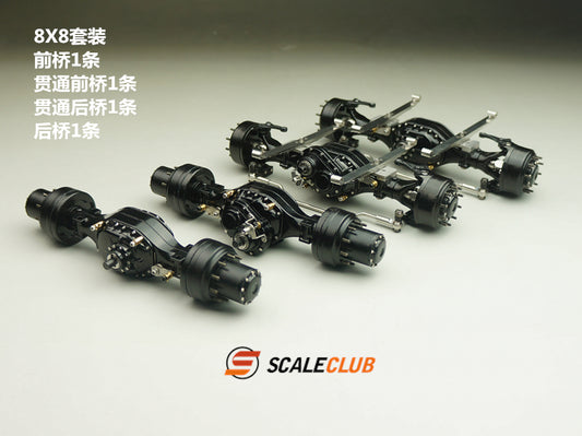 scaleclub 1/14 mud tractor new style wheel reduction lock differential break transmission power rear axle