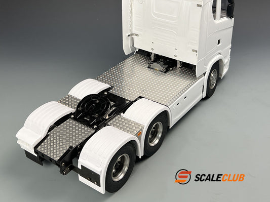 SCALECLUB Tamiya Scania 770s Upgrade Metal Chassis Anti-skid Plate Decorative Panel Tool Box