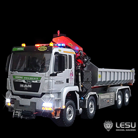 LESU 1/14 MAN Truck Roll-on/Roll-off Crane Full Unloading Remote Control Model RTR Metal Toy