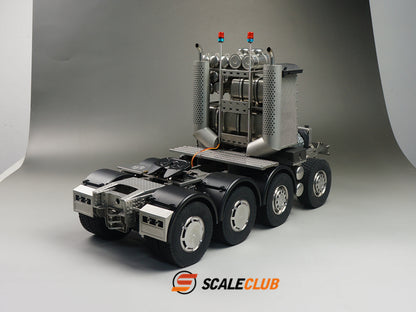 scaleclub 1/14 MAN F2000 8x6 chassis with short axle heavy trailer and chassis equipment rack