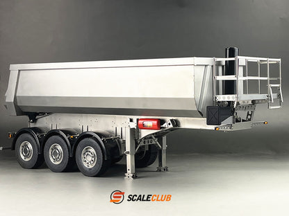 scaleclub 1/14 hydraulic 3-axle dump trailer for tractor truck