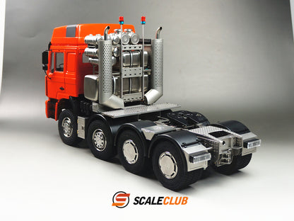 scaleclub 1/14 MAN F2000 8x6 chassis with short axle heavy trailer and chassis equipment rack