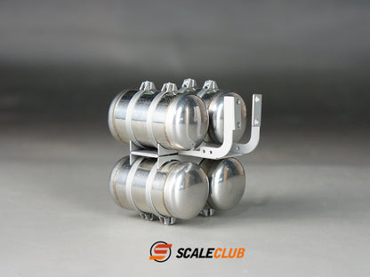 For Tamiya 1/14 tractor truck mud truck four gas tank simulation metal upgrade parts diameter 23mm SCALECLUB QG4-TY-1
