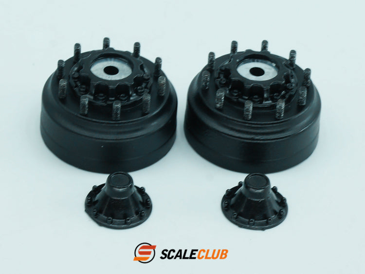 Scaleclub 1/14 Tamiya tractor truck dump truck simulation metal axle head cover rear wheel hub axle head assembly