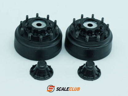 Scaleclub 1/14 Tamiya tractor truck dump truck simulation metal axle head cover rear wheel hub axle head assembly