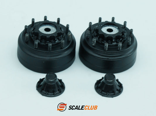 Scaleclub 1/14 Tamiya tractor truck dump truck simulation metal axle head cover rear wheel hub axle head assembly