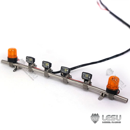 LED Spotlight Rotating Light Set For Tamiya 1/14 RC Traction Truck Engineering Vehicle Cab Roof Light Upgrade Parts LESU S-1300