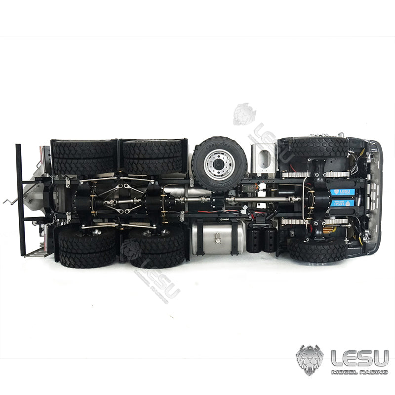 LESU 1/14 Tamiya Hino Truck 6*6 Engineering Mixer Truck Model Metal Toy