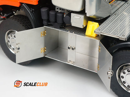 scaleclub 1/14 MAN F2000 8x8 all-metal heavy-duty trailer with metal door and equipment rack