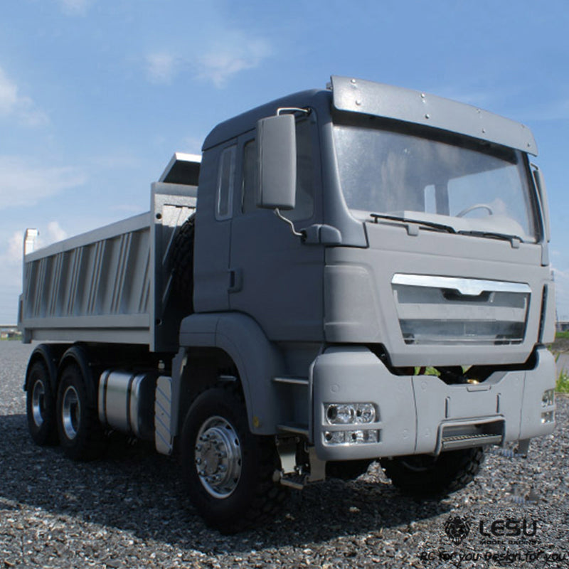 LESU 1/14 Tamiya 6X6 three-axle hydraulic dump truck remote control model toy new drive differential lock axle