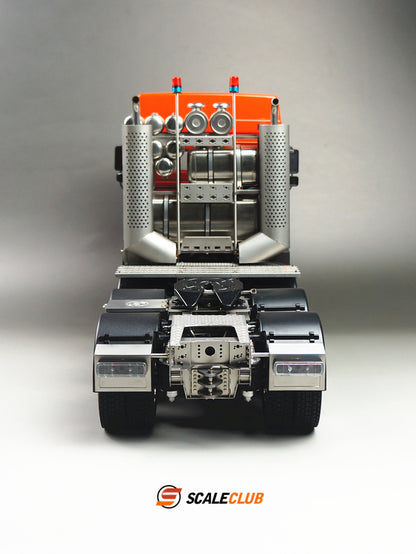 scaleclub 1/14 MAN F2000 8x6 chassis with short axle heavy trailer and chassis equipment rack