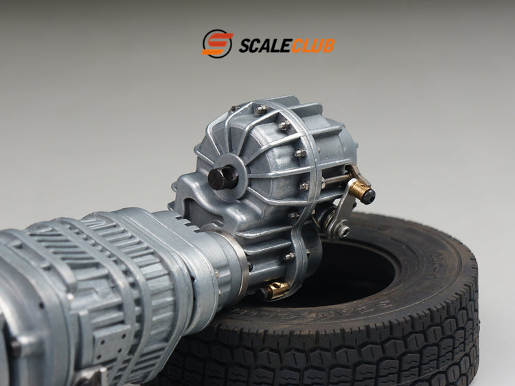 Scaleclub Metal 27T Front and Rear Differential Transfer Drive Integrated Gearbox Suitable for 1/14 RC Truck Model Toy Parts