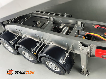 scaleclub 1/14 hydraulic 3-axle dump trailer for tractor truck