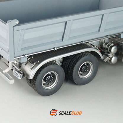 Scaleclub Model Metal Stainless Steel Rear Wheel Fender DNB-LZ-1 for RC 1/14 Double Axle Dump Truck Upgrade Modification Parts