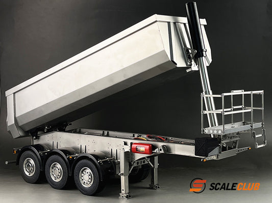 scaleclub 1/14 hydraulic 3-axle dump trailer for tractor truck