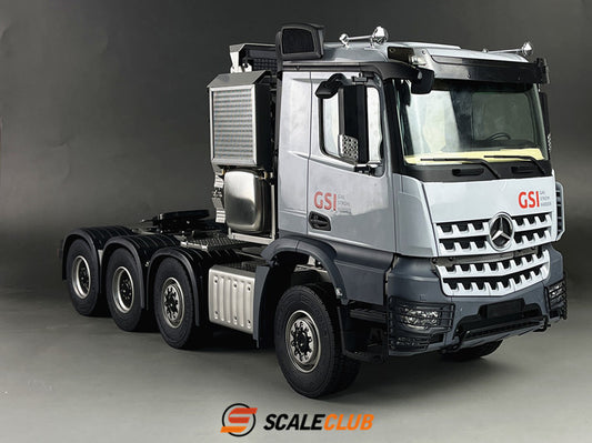 scaleclub 1/14 Tamiya Mercedes-Benz Low Top AROCS Engineering 3363 8x8 Heavy Duty Tractor Truck for Large Items Transport