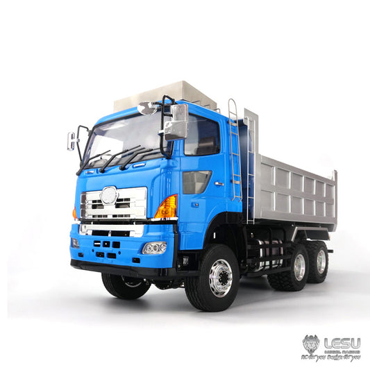 LESU 1/14 Tamiya Hino Truck Metal 6X6 High Torque Hydraulic Dump Truck Model Chinese Style LS-20130014-B