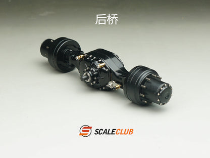 scaleclub 1/14 mud tractor new style wheel reduction lock differential break transmission power rear axle