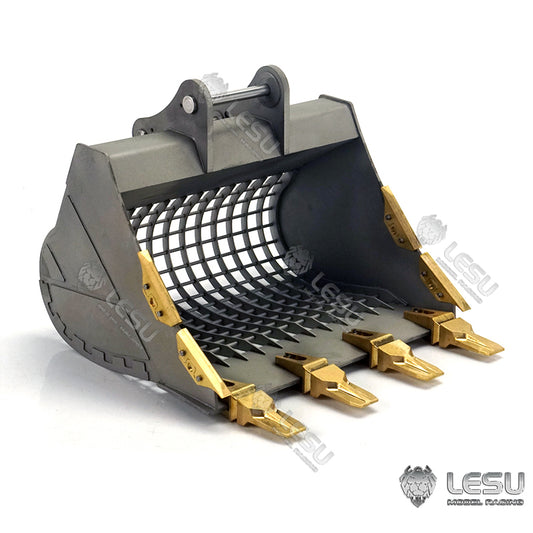 LESU 1/14 Engineering Hydraulic Excavator CAT 374F Modified Quick Release Grille Bucket Attachment