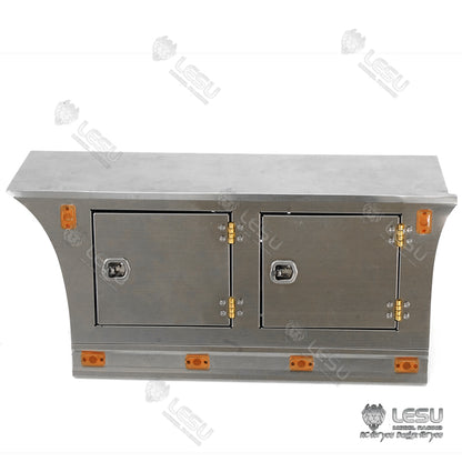 LESU G-6245 Metal Stainless Steel Pedal Side Skirts Tool Box with Lighting Set for Tamiya 1/14 RC Tri-axle Tractor Truck