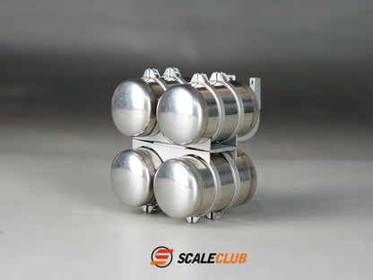 For Tamiya 1/14 tractor truck mud truck four gas tank simulation metal upgrade parts diameter 23mm SCALECLUB QG4-TY-1