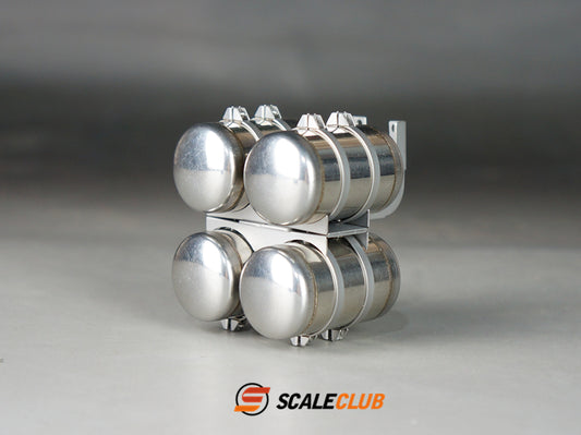 For Tamiya 1/14 tractor truck mud truck four gas tank simulation metal upgrade parts diameter 23mm SCALECLUB QG4-TY-1