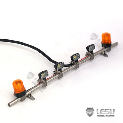 LED Spotlight Rotating Light Set For Tamiya 1/14 RC Traction Truck Engineering Vehicle Cab Roof Light Upgrade Parts LESU S-1300
