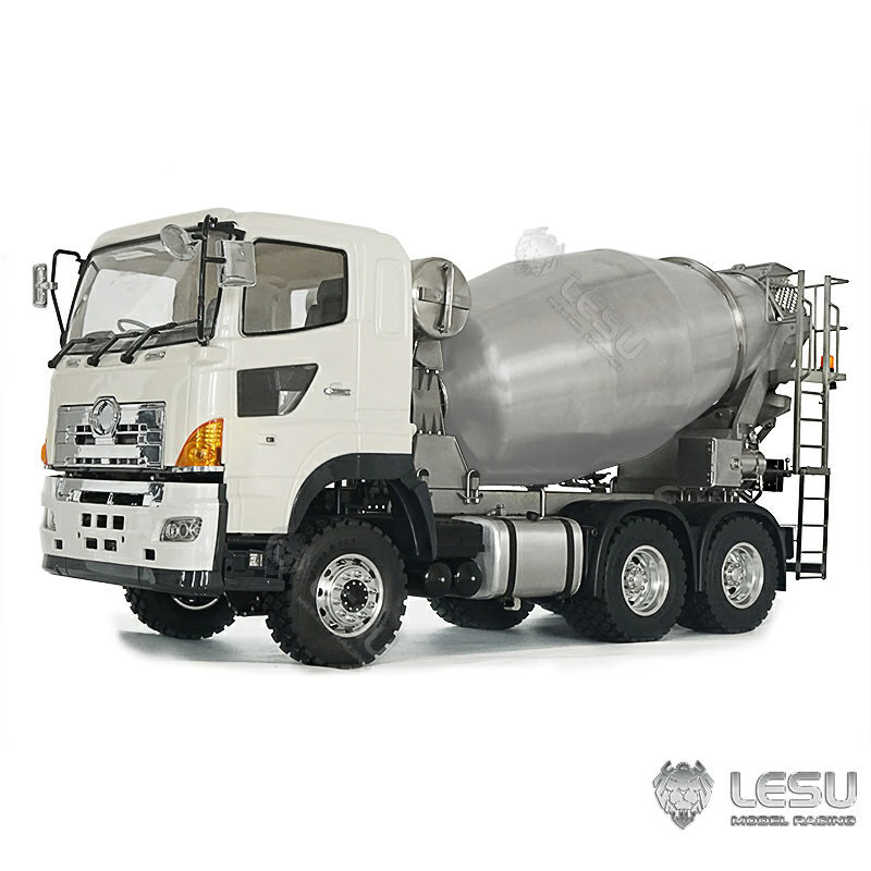 LESU 1/14 Tamiya Hino Truck 6*6 Engineering Mixer Truck Model Metal Toy