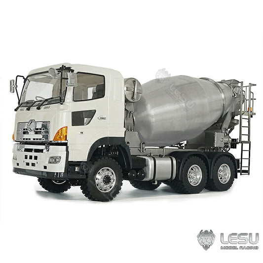 LESU 1/14 Tamiya Hino Truck 6*6 Engineering Mixer Truck Model Metal Toy