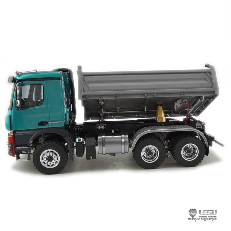 LESU 1/14 Tamiya benz 3348 full drive 6X6 high torque truck model toy hydraulic three-way dump truck