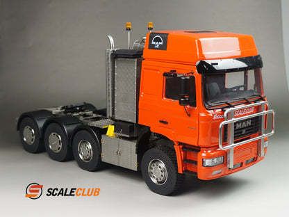 scaleclub 1/14 MAN F2000 8x8 all-metal heavy-duty trailer with metal door and equipment rack
