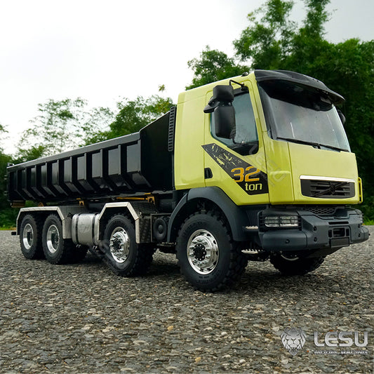 LESU 1/14 Truck Remote Control Model Metal Toy Fully Unloaded Volvo VM Hydraulic Roll-on/Roll-off Fully Unloaded Truck