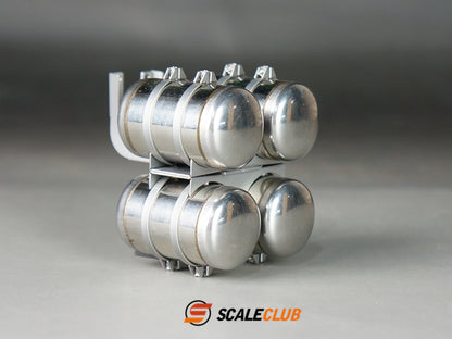 For Tamiya 1/14 tractor truck mud truck four gas tank simulation metal upgrade parts diameter 23mm SCALECLUB QG4-TY-1