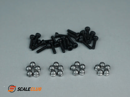 Scaleclub 1/14 3mm round head wheel nut precision CNC production process