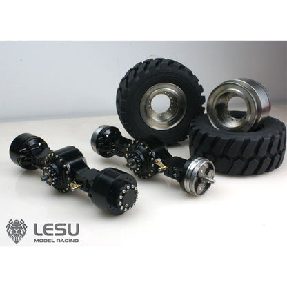 LESU 1/16 loader engineering vehicle RD-2002 lock differential through wheel side reduction Axles RC modified Axles
