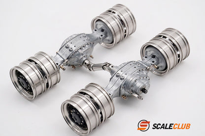 scaleclub 1/14 mud tractor new style wheel reduction lock differential break transmission power rear axle