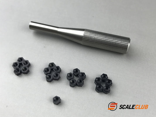 SCALECLUB 3mm nut socket Tamiya 1:14 trailer truck dump truck scale