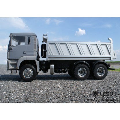 LESU 1/14 Tamiya 6X6 three-axle hydraulic dump truck remote control model toy new drive differential lock axle