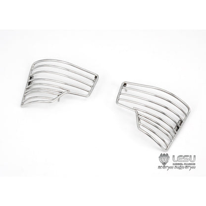 1 pair of LESU for Tamiya 3363 3348 1/14 RC tractor truck dump truck model toy metal stainless steel headlight protection cover