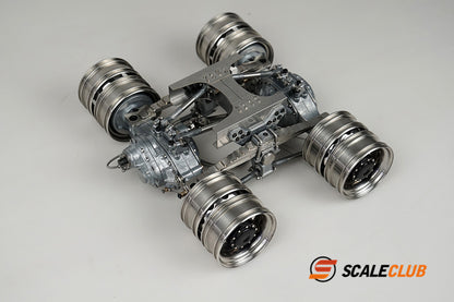 scaleclub 1/14 mud tractor new style wheel reduction lock differential break transmission power rear axle