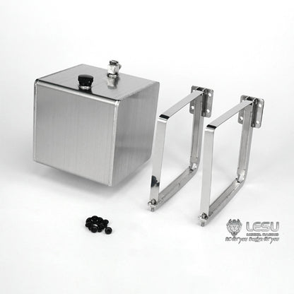 LESU G-6107 1/14 Truck Model Square Stainless Steel Welded Hydraulic Tank Tamiya Truck Model Upgrade Modification or DIY