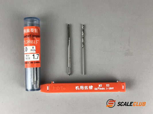 scaleclub2.0mm 3.0mm hole drill bit tap set 1.7 2.6 drill bit 2'3 tap